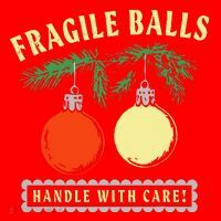 Fragile Balls Handle With Care Funny Santa Hat thumb 1