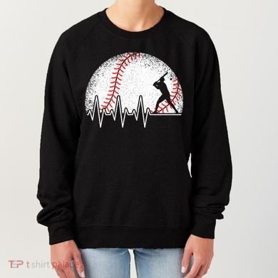 Funny Baseball Heartbeat Baseball Player Women's Sweatshirt
