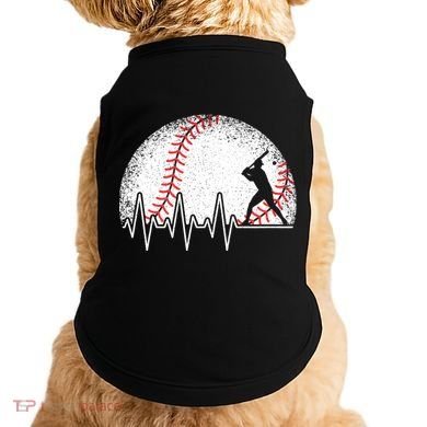 Funny Baseball Heartbeat Baseball Player Doggie Tank