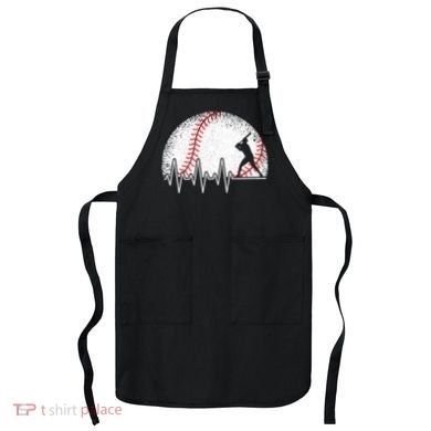 Funny Baseball Heartbeat Baseball Player Apron
