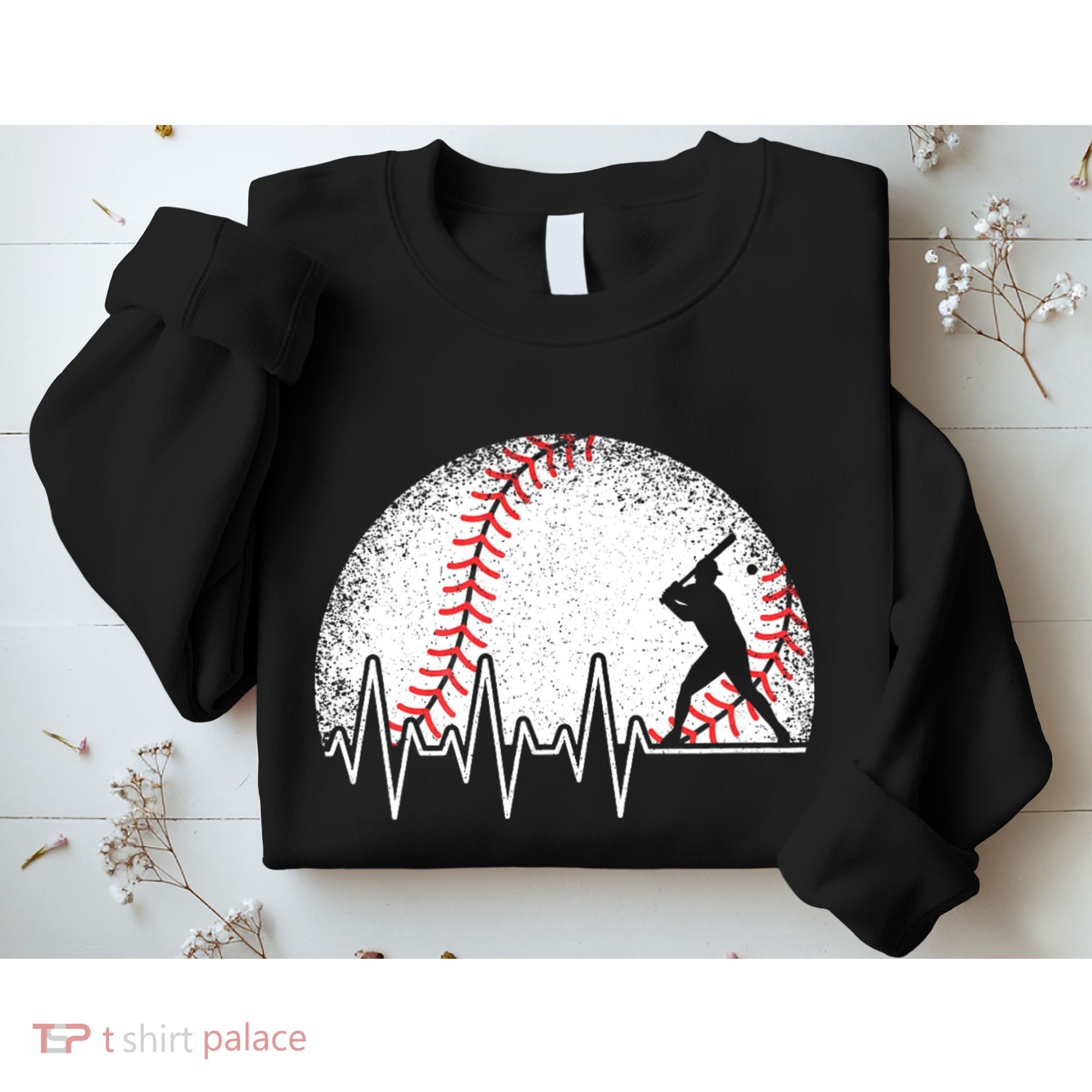 Funny Baseball Heartbeat Baseball Player Sweatshirt