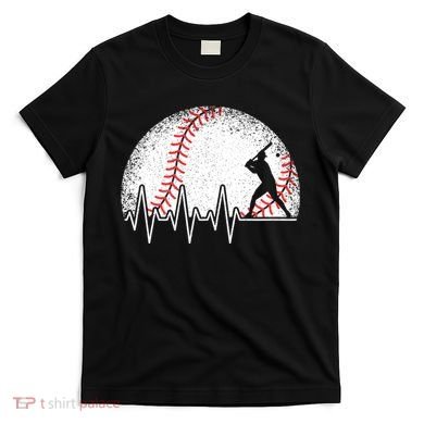 Funny Baseball Heartbeat Baseball Player T-Shirt