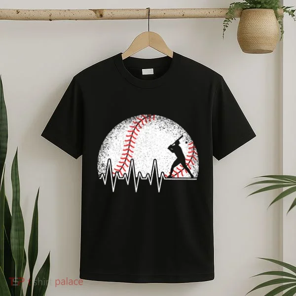 Funny Baseball Heartbeat Baseball Player T-Shirt