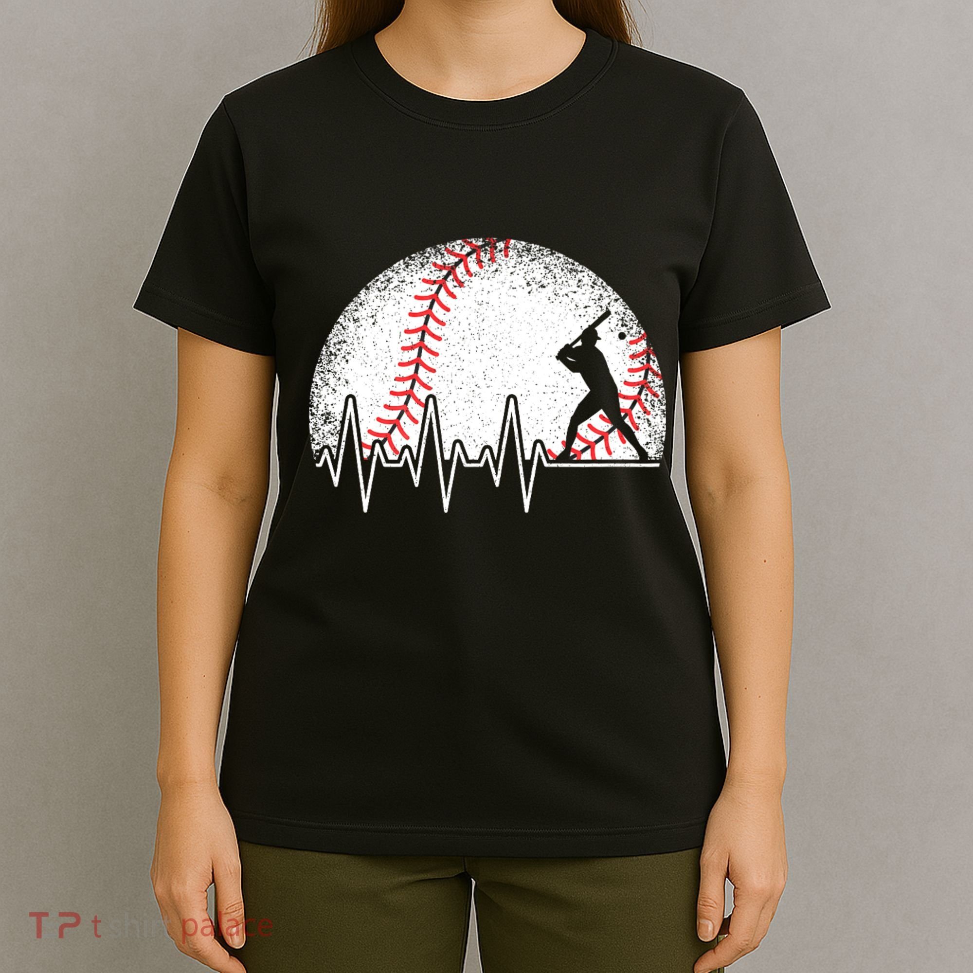 Funny Baseball Heartbeat Baseball Player T-Shirt