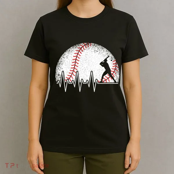 Funny Baseball Heartbeat Baseball Player T-Shirt