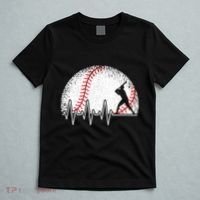 Funny Baseball Heartbeat Baseball Player T-Shirt thumb 5