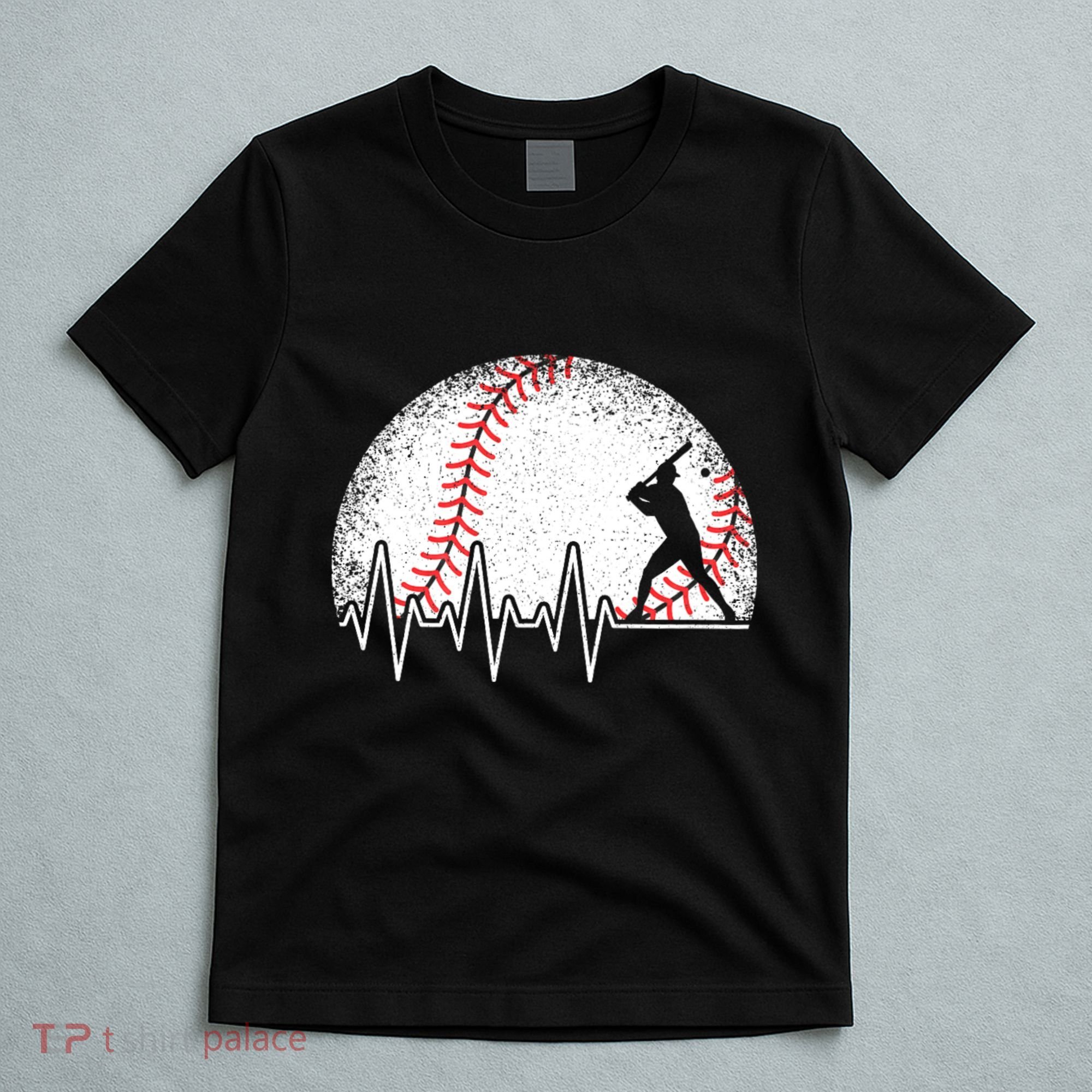 Funny Baseball Heartbeat Baseball Player T-Shirt