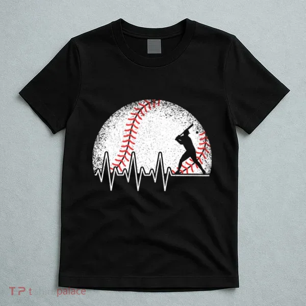 Funny Baseball Heartbeat Baseball Player T-Shirt