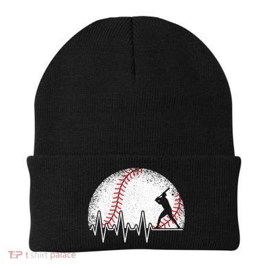 Funny Baseball Heartbeat Baseball Player Beanie