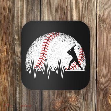 Funny Baseball Heartbeat Baseball Player Coaster