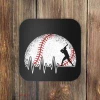 Funny Baseball Heartbeat Baseball Player Coaster thumb 0