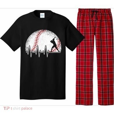 Funny Baseball Heartbeat Baseball Player Pajama Set