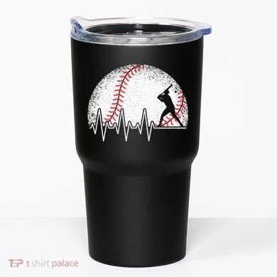 Funny Baseball Heartbeat Baseball Player Tumbler
