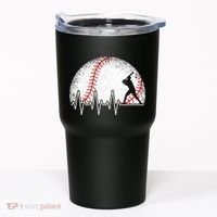 Funny Baseball Heartbeat Baseball Player Tumbler thumb 0