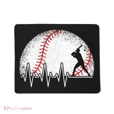 Funny Baseball Heartbeat Baseball Player Mousepad