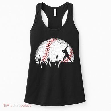 Funny Baseball Heartbeat Baseball Player Women's Tank Top