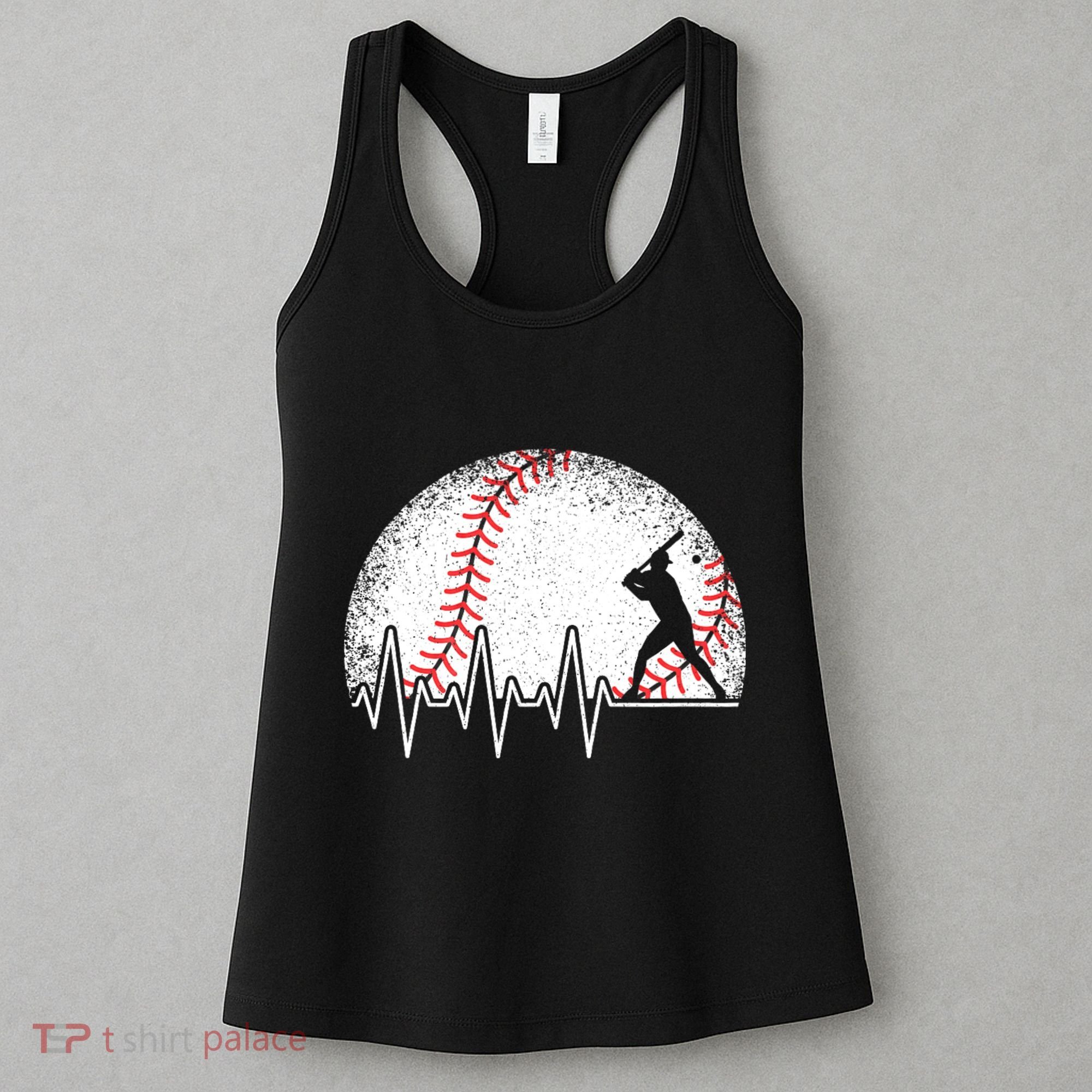 Funny Baseball Heartbeat Baseball Player Women's Tank Top