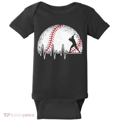 Funny Baseball Heartbeat Baseball Player Baby Bodysuit