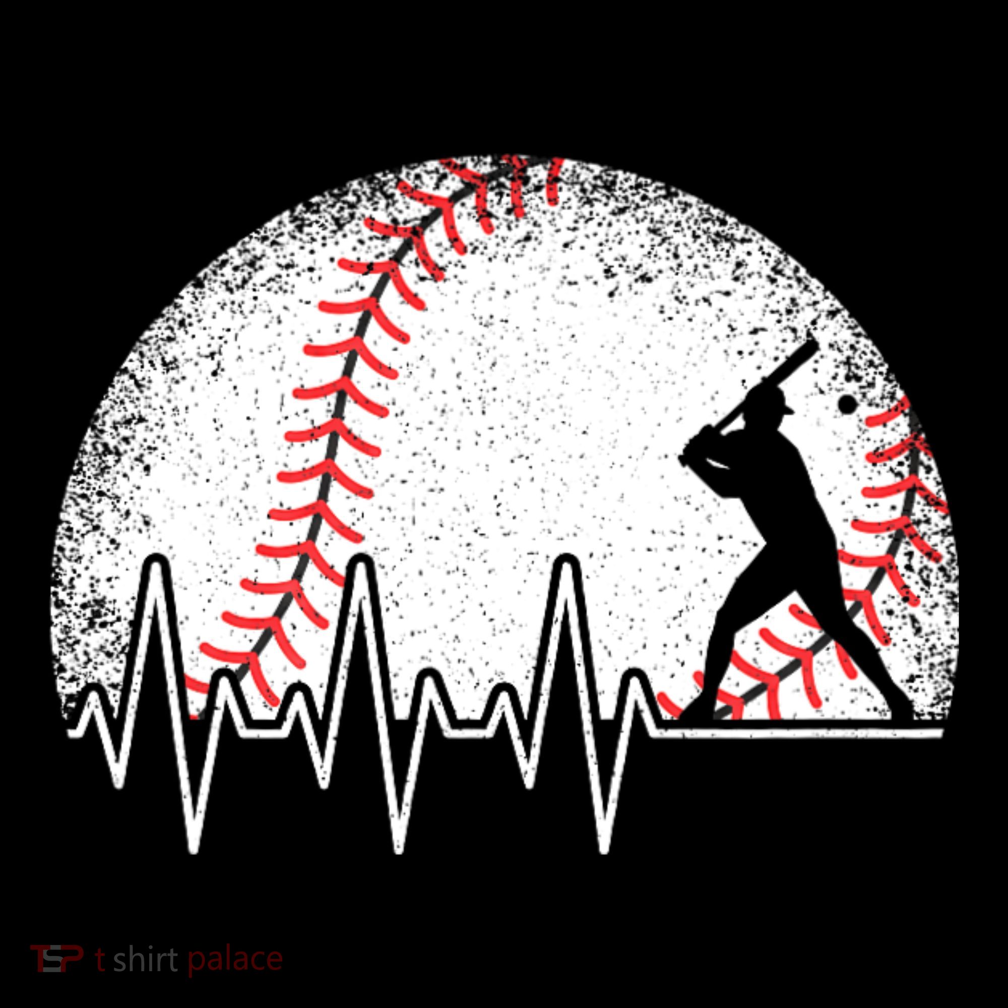 Funny Baseball Heartbeat Baseball Player Toddler Hoodie