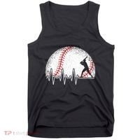 Funny Baseball Heartbeat Baseball Player Tank Top thumb 0
