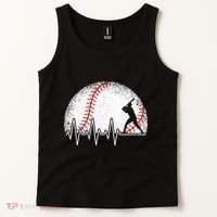 Funny Baseball Heartbeat Baseball Player Tank Top thumb 2