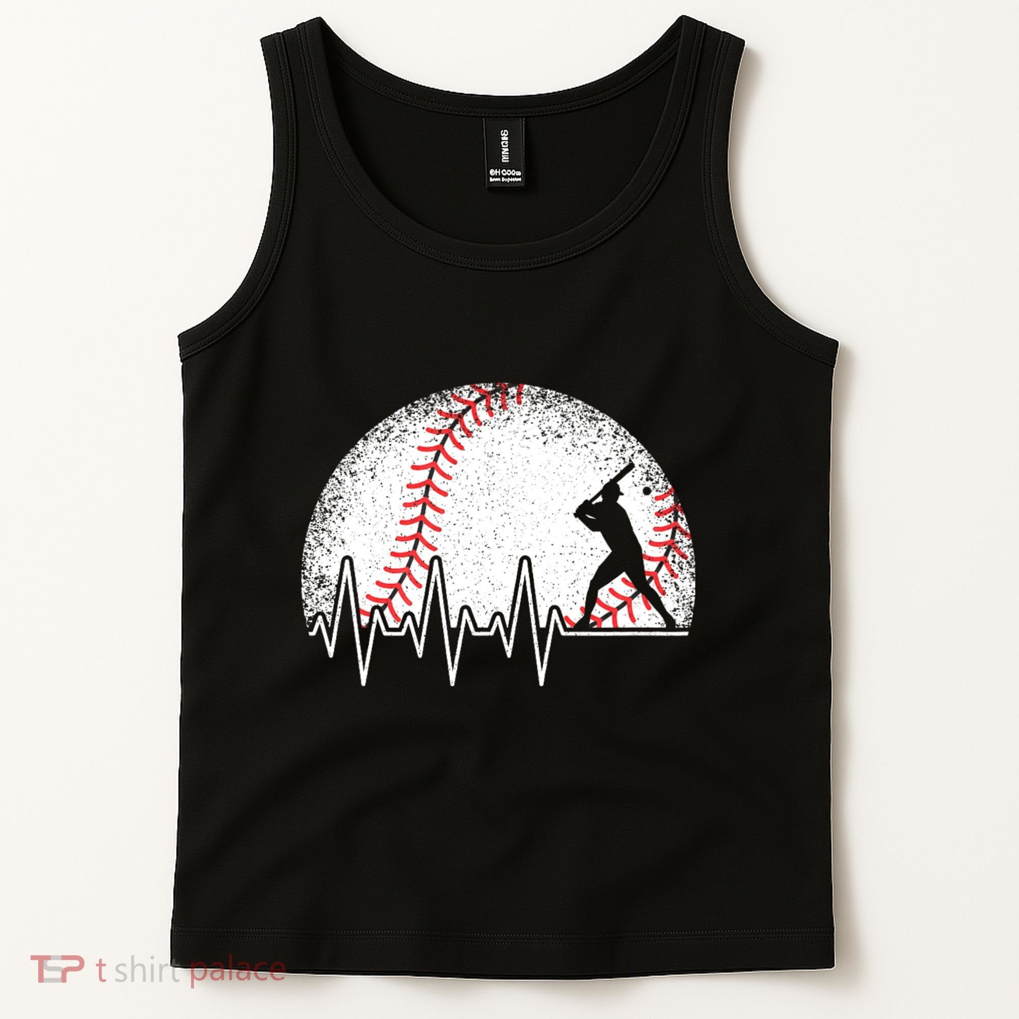 Funny Baseball Heartbeat Baseball Player Tank Top