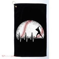 Funny Baseball Heartbeat Baseball Player Golf Towel thumb 0