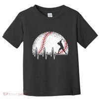 Funny Baseball Heartbeat Baseball Player Toddler T-Shirt thumb 0