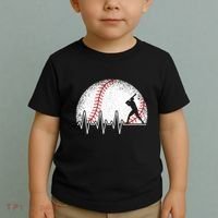 Funny Baseball Heartbeat Baseball Player Toddler T-Shirt thumb 2