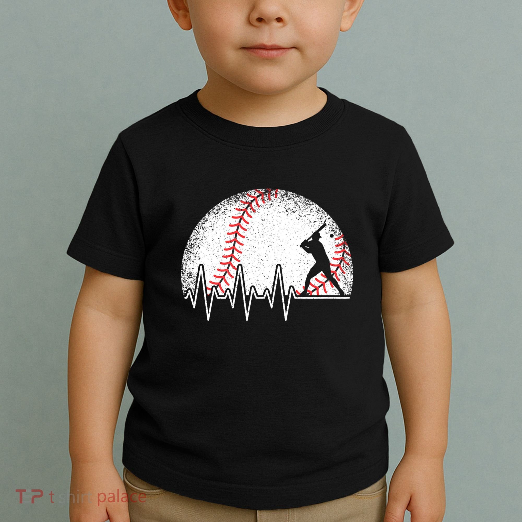 Funny Baseball Heartbeat Baseball Player Toddler T-Shirt