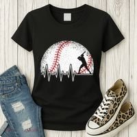 Funny Baseball Heartbeat Baseball Player Women's T-Shirt thumb 3