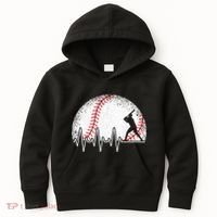 Funny Baseball Heartbeat Baseball Player Kids Hoodie thumb 0