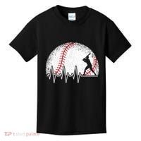 Funny Baseball Heartbeat Baseball Player Kids T-Shirt thumb 0