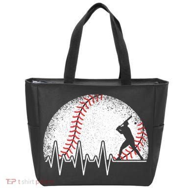 Funny Baseball Heartbeat Baseball Player Tote Bag
