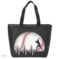 Funny Baseball Heartbeat Baseball Player Tote Bag thumb 0