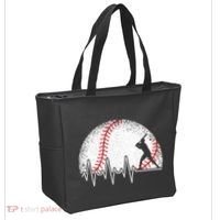 Funny Baseball Heartbeat Baseball Player Tote Bag thumb 2