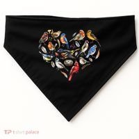 Forest Bird Heart Watching Cardinal Goldfinch Wren Chickadee USA-Made Doggie Bandana thumb 0