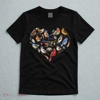 Forest Bird Heart Watching Cardinal Goldfinch Wren Chickadee T-Shirt thumb 5