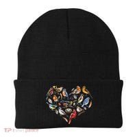 Forest Bird Heart Watching Cardinal Goldfinch Wren Chickadee Beanie thumb 0