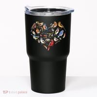 Forest Bird Heart Watching Cardinal Goldfinch Wren Chickadee Tumbler thumb 0