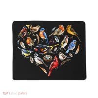 Forest Bird Heart Watching Cardinal Goldfinch Wren Chickadee Mousepad thumb 0