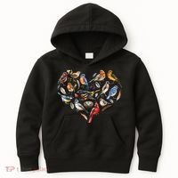 Forest Bird Heart Watching Cardinal Goldfinch Wren Chickadee Kids Hoodie thumb 0