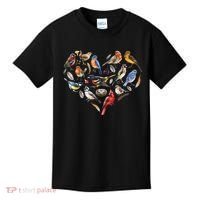Forest Bird Heart Watching Cardinal Goldfinch Wren Chickadee Kids T-Shirt thumb 0