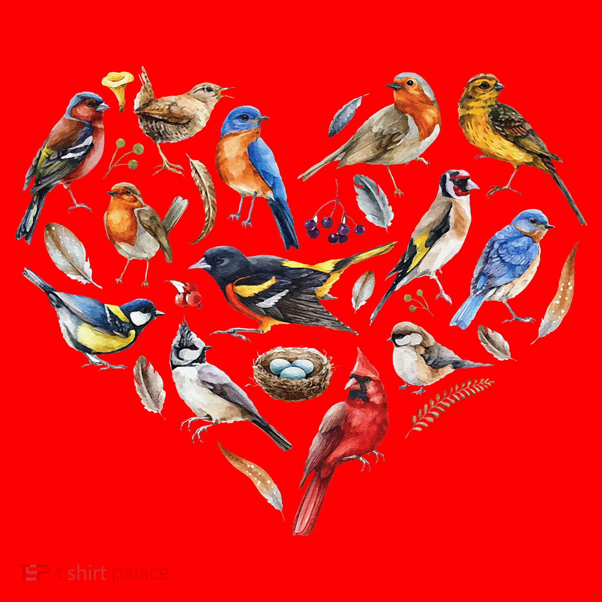 Forest Bird Heart Watching Cardinal Goldfinch Wren Chickadee Santa Hat