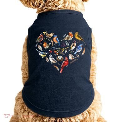 Forest Bird Heart Watching Cardinal Goldfinch Wren Chickadee Doggie Tank