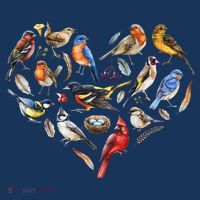 Forest Bird Heart Watching Cardinal Goldfinch Wren Chickadee Hoodie thumb 7