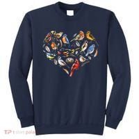 Forest Bird Heart Watching Cardinal Goldfinch Wren Chickadee Sweatshirt thumb 0