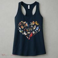 Forest Bird Heart Watching Cardinal Goldfinch Wren Chickadee Women's Tank Top thumb 3