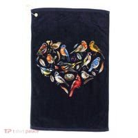 Forest Bird Heart Watching Cardinal Goldfinch Wren Chickadee Golf Towel thumb 0
