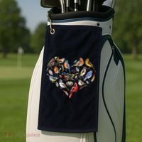 Forest Bird Heart Watching Cardinal Goldfinch Wren Chickadee Golf Towel thumb 2